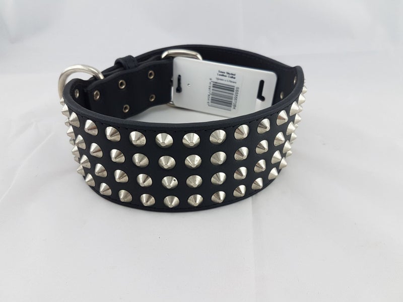 Genuine Leather - Stunning Studded Dog Collar 57cm Carousel 2