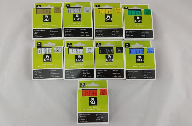 Dymo D1 Tape 12mm COLOURS 45013 45023 45022 45018 45010 45021 45019 45016 45017 Carousel 1