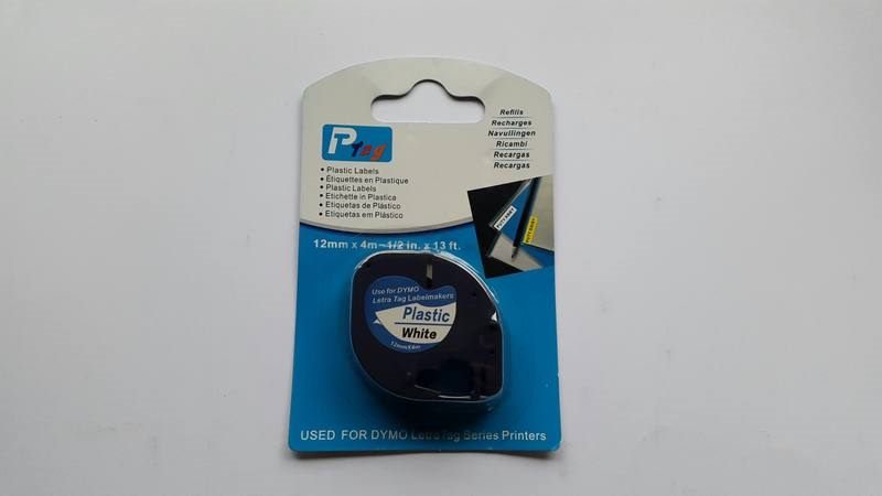 Dymo Letratag Tape 12mm WHITE 91201 Carousel 2