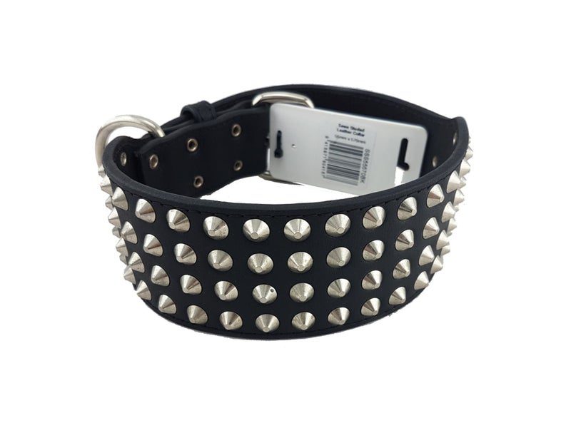 Genuine Leather - Stunning Studded Dog Collar 57cm Carousel 1