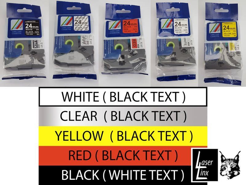 TZ Tape P Touch 24mm MULTI COLOURS Brother Compatible TZE251 Carousel 1