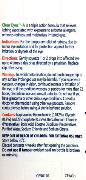 Clear Eyes-A Allergy Eye Drops 15ml - Fast Relief for Allergy Symptoms Carousel 2