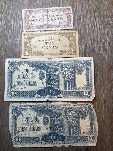 Japanese invasion money : Malaysia and Nth Borneo ww2 Carousel 1