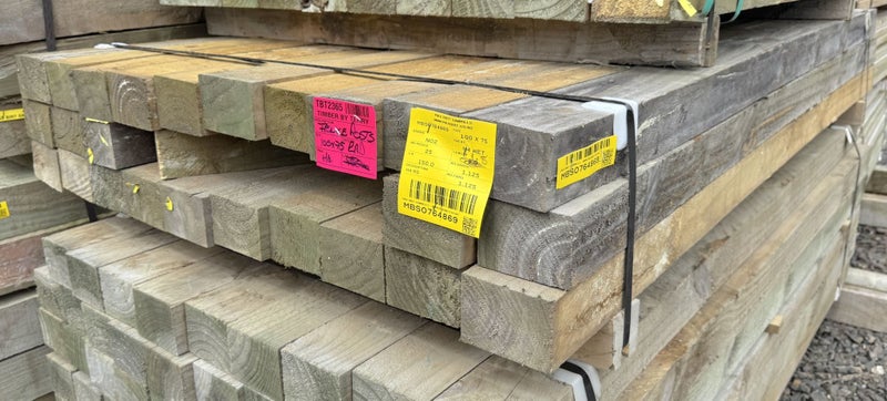 PINE, POSTS, 100 x 75mm, No2, ROUGH SAWN, H4 TREATED - 45m - TBT2365 Carousel 1