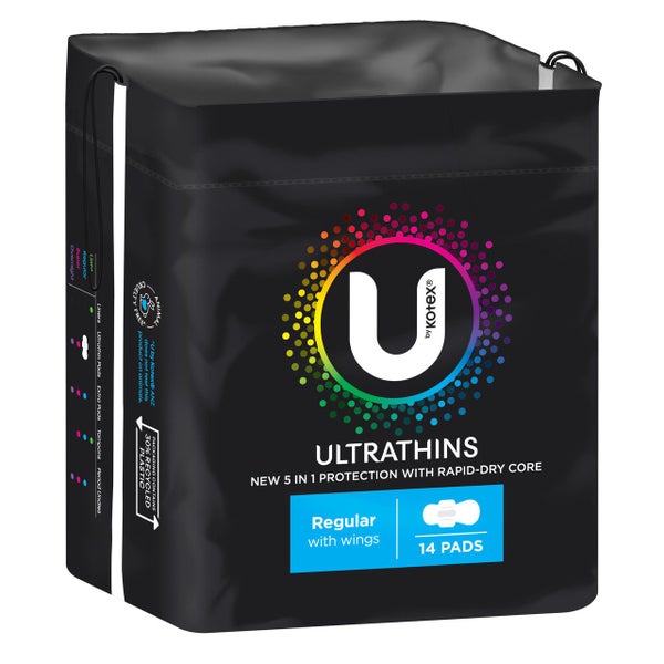 U by Kotex Ultrathin Pads Regular with Wings 14 Pack Carousel 1