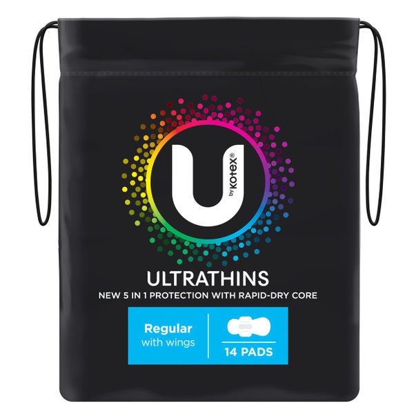 U by Kotex Ultrathin Pads Regular with Wings 14 Pack Carousel 2