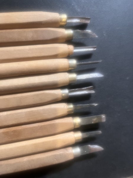 VINTAGE SET OF 10 SMALL CHISELS/ LINO CUTTING CHISELS ? Carousel 2