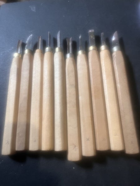 VINTAGE SET OF 10 SMALL CHISELS/ LINO CUTTING CHISELS ? Carousel 1