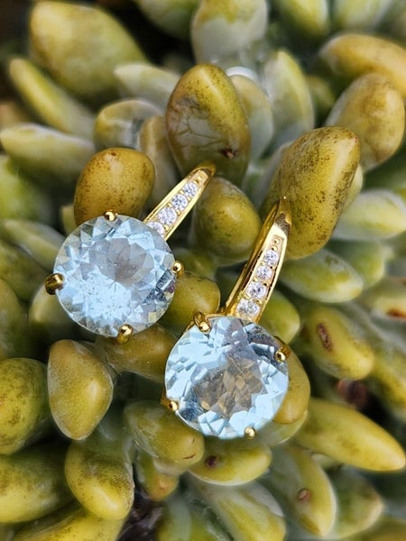 Aquamarine Earrings in 18ct Yellow Gold Plate Carousel 2