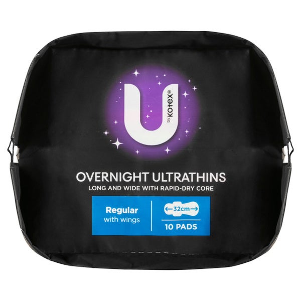 U By Kotex Ultrathin Overnight Pads with Wings 10 Pack Carousel 12