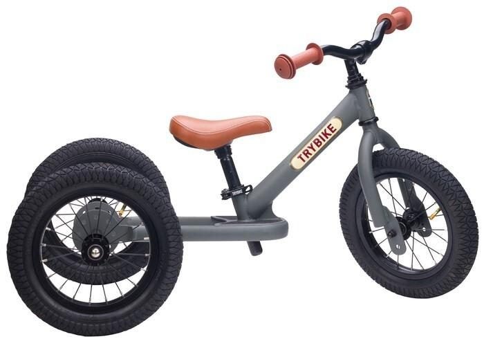 Trybike: 2-In-1 Steel Balance Bike - (Matte Grey / Brown) Carousel 3