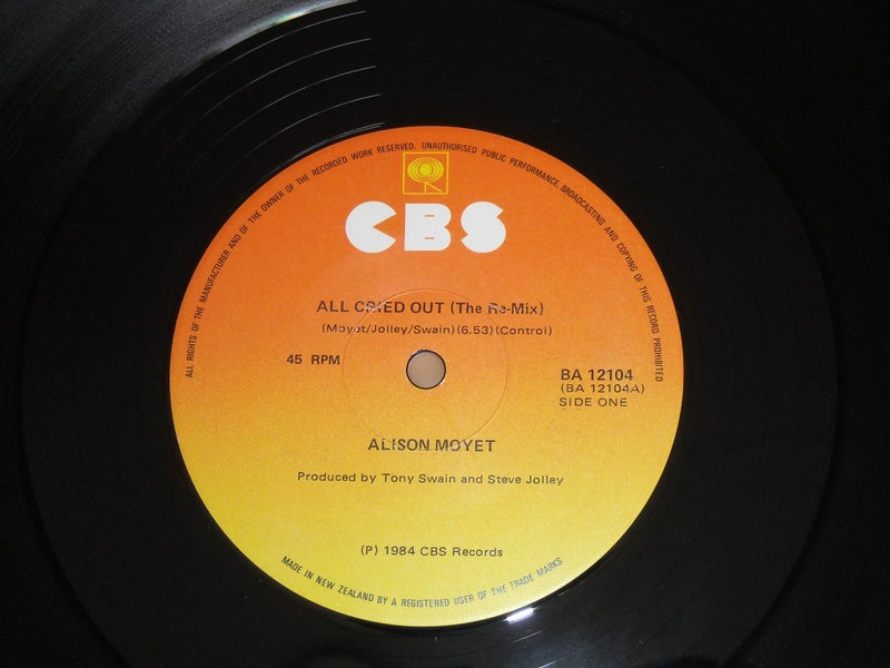 All Cried Out - Alison Moyet. NZ Pressing. Carousel 2