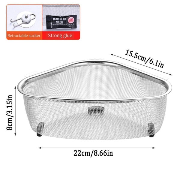 Triangle Sink Strainer Basket Household Kitchen Shelf Leftover Draining Rack Carousel 2