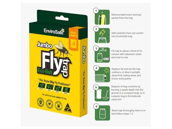 Envirosafe Fly Trap Jumbo Size Bait Refill 3 Pack Carousel 2