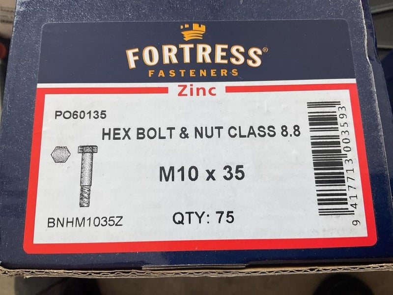 Fortress Hex Bolts & Nuts M10 x 35 Carousel 2