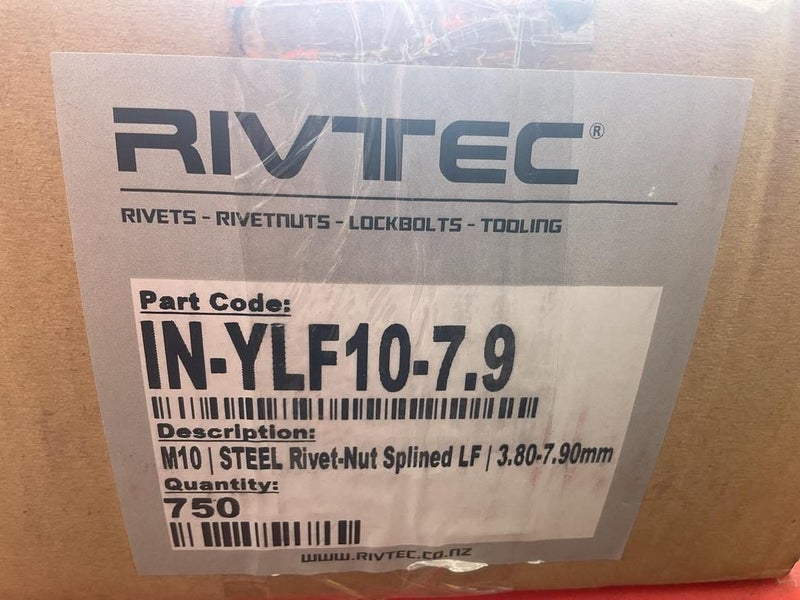 Rivtec M10 Steel Rivet-Nut Splined 3.8-7.90MM Carousel 2