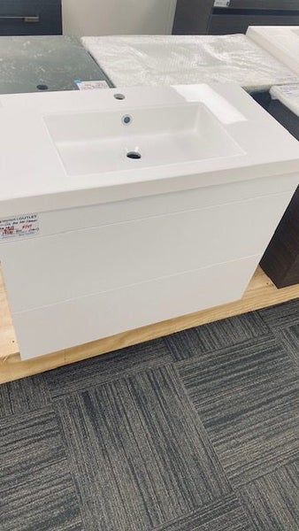 900 CITI WALL HUNG 2 DRAWER VANITY GLOSS WHITE WITH PONTI BASIN Carousel 1