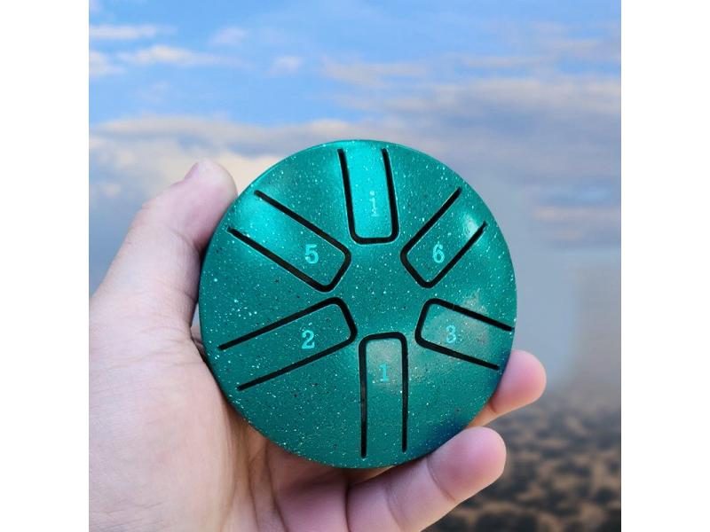 DOZZLY Ethereal Drum Steel Tongue Drum Rain Chime Handpan 3 Inches 6 Notes Mini Carousel 1
