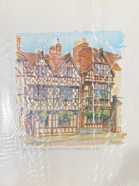 Artist’s A2 size Portfolio 5 envelope case w/7 Golf prints Carousel 8