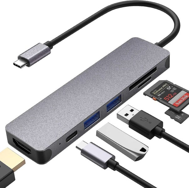 Usb C Hub 6-in-1 Type C Hub With 100 W Pd Power Supply, 4k Uhd Usb C To Hdmi, 2 Carousel 1