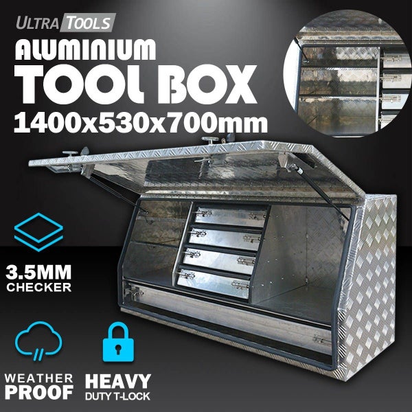 Aluminium Ute Tool Box 2.5mm 1400x530x700mm 5 Drawers Side Opening Vehicle Stora Carousel 2