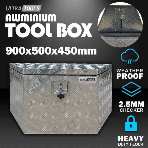 Aluminium Ute Van Tool Box 1.5mm 900x500x450mm Trailer Drawbar Vehicle Storage Carousel 2