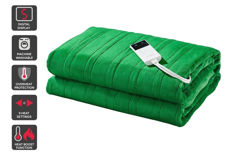 Kogan Washable Electric Heated Throw Blanket (Green, 200 x 180cm) Carousel 1