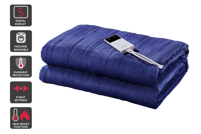 Kogan Washable Electric Heated Throw Blanket (Navy, 160 x 130cm) Carousel 1