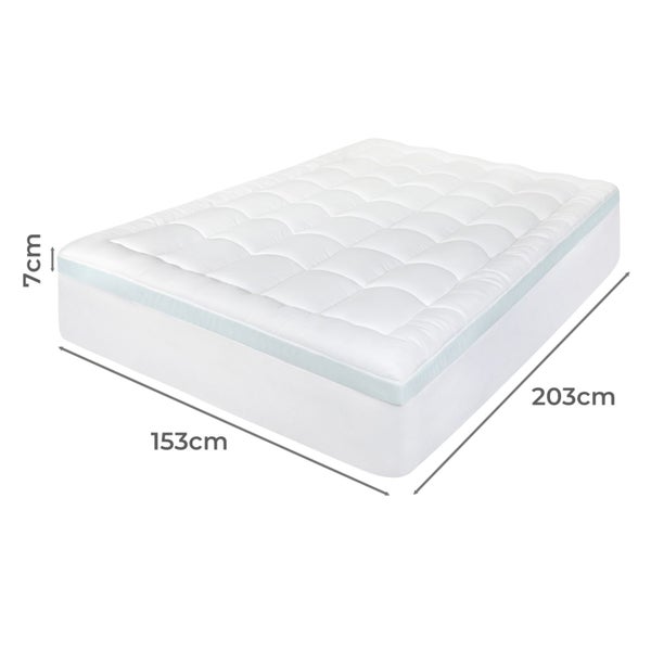 Dreamz Gel Memory Foam Mattress Topper Queen 7cm Pressure Relief Deep Pocket Carousel 2