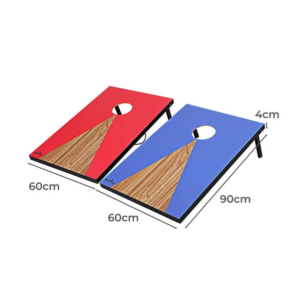 Bopeep 2Pcs Kids Bean Bag Toss Cornhole Game Set with 8 Bean Bags Wooden Outdoor Carousel 2