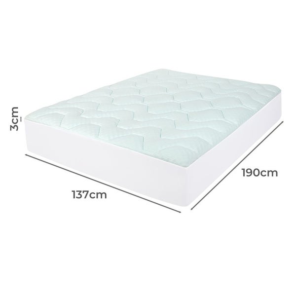 Dreamz Mattress Topper Pillowtop Memory Foam Bamboo Cover Bed Protector Double Carousel 9