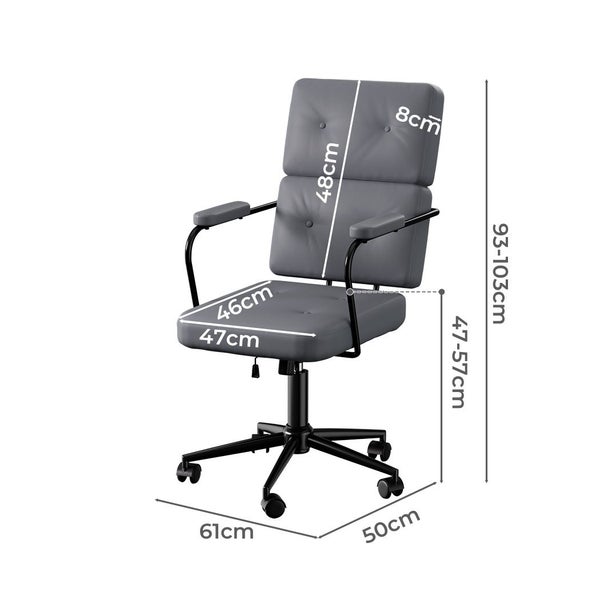 Levede Gaming Office Chair PU Ergonomic Executive Computer Seat Adjustable Grey Carousel 2