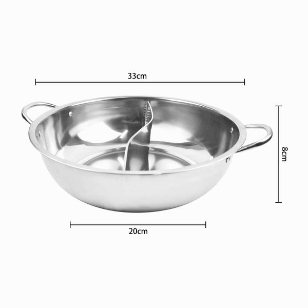 Toque Stainless-Steel Twin Mandarin Hot Pot Induction Hotpot Cooker Cookware Carousel 8