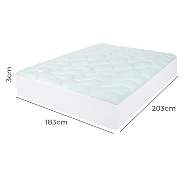Dreamz Mattress Topper Pillowtop Memory Foam Bamboo Cover Bed Protector King Carousel 2
