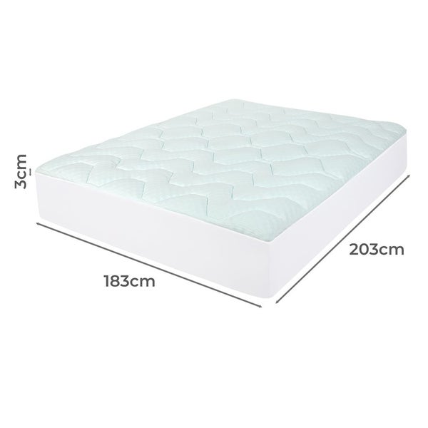 Dreamz Mattress Topper Pillowtop Memory Foam Bamboo Cover Bed Protector King Carousel 9