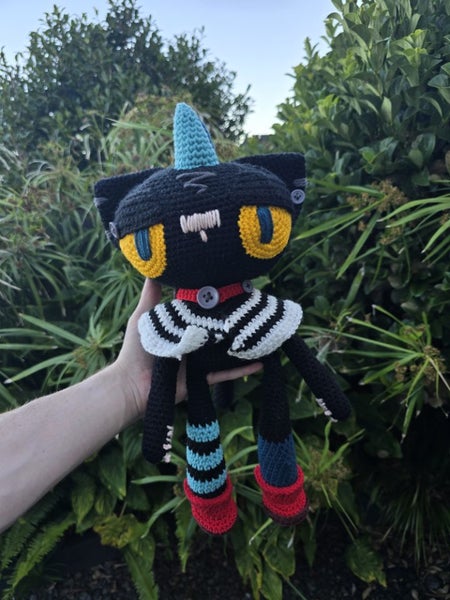 Handmade Crochet Punk Cat Plush Soft Toy Carousel 1