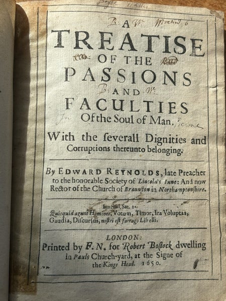 A Treatise Of The Passions And Faculties Of the Soul of Man 1650 Carousel 1