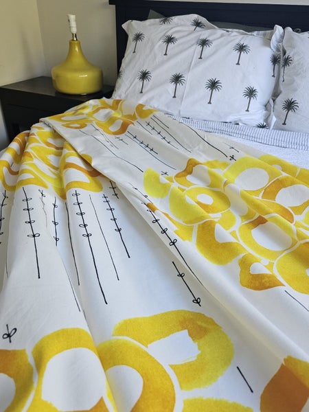 Vintage IKEA Of Sweden (Maria Vinka 2011) Yellow Circles Curtains x 2 Carousel 2