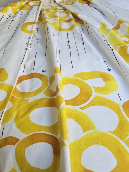 Vintage IKEA Of Sweden (Maria Vinka 2011) Yellow Circles Curtains x 2 Carousel 1