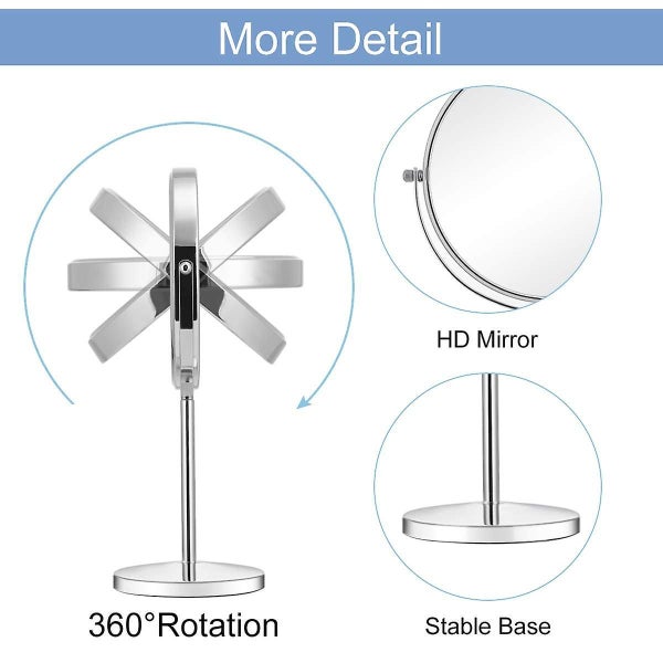 360 Degree Swivel Magnifying Mirror, Vanity Mirror With Stand And Removable Base Carousel 2