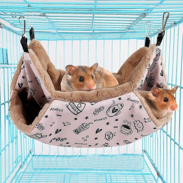 Ferret Chinchilla Hammock, 34x34cm Small Pet Hammock Rabbit Hammock Soft Double Carousel 2