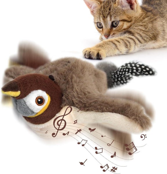Flapping Bird Cat Toy for Indoor, Simulated Chirping Flapping Wings Bird, I Carousel 1