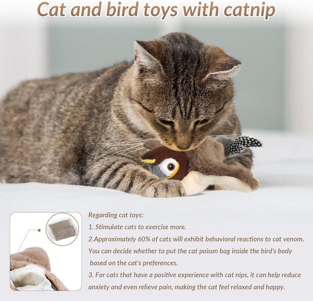 Flapping Bird Cat Toy for Indoor, Simulated Chirping Flapping Wings Bird, I Carousel 3