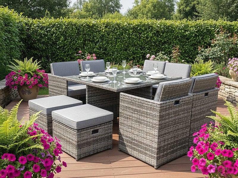 Outdoor Dining Set Outdoor Furniture Aluminium Frame Rattan Carousel 1