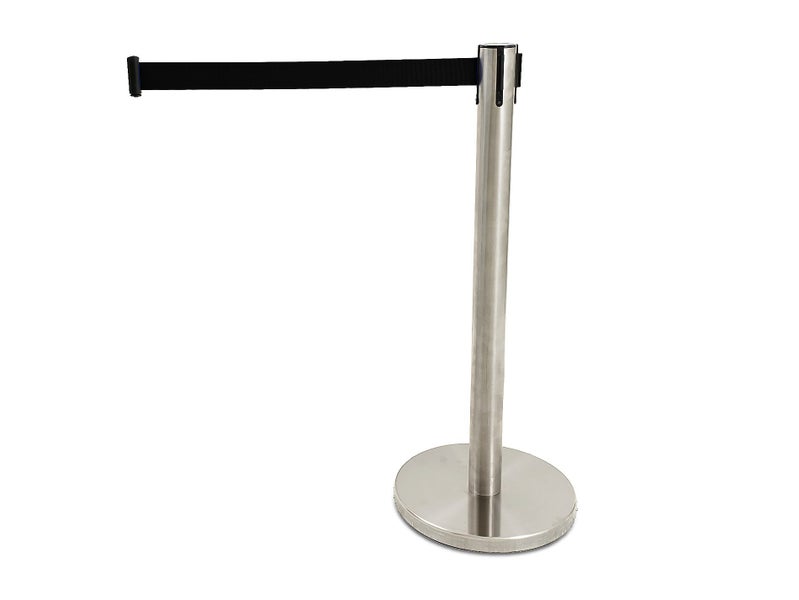 Crowd Control Stand with 2m Retractable Black Strap Carousel 1