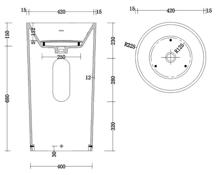 END OF THE LINE - EX-DISPLAY PARISI TONDO FREESTANDING WASHBASIN WHITE Carousel 2