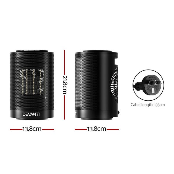 Devanti Electric Fan Heater 1200W Carousel 2