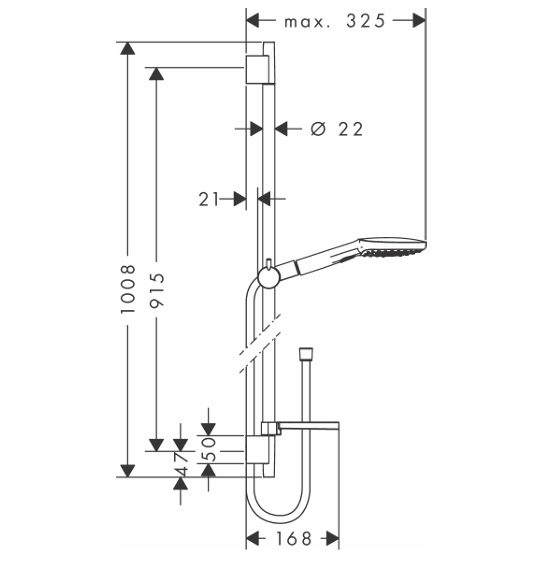 Hansgrohe Shower Set – White/Chrome Carousel 2