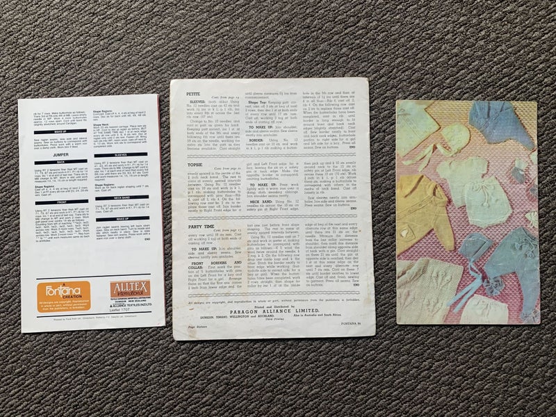 Vintage Baby Knitting Pattern Book Lot Fontana New Era Cardigans x 3 Carousel 2