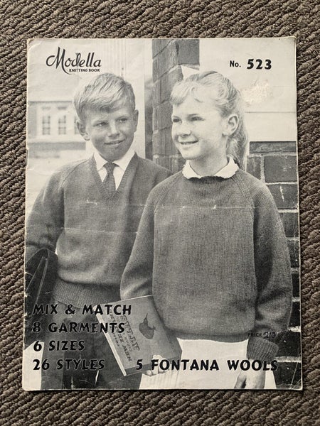Vintage Modella Knitting Book No 523 Mix & Match Fontana Children Carousel 1